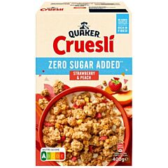 Quaker Cruesli Aardbei & Perzik 0% Suiker 400 Gr