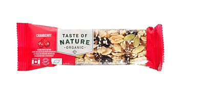 Taste Of Nature Reep Cranberry 40 Gr Vegan Gluten & Lactosevr