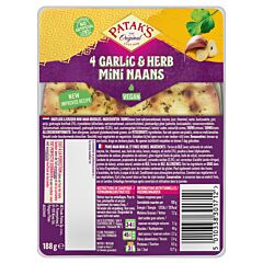 Patak's Naanbrood Knoflook/Koriander Mini 4 Stuks