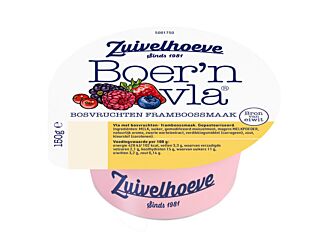 Zuivelhoeve Boer'n Vla Bosvruchten Framboos 150 Gr