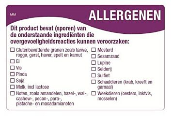 Daymark Haccp Multi Allergenensticker 7,6 X 5,1 Cm