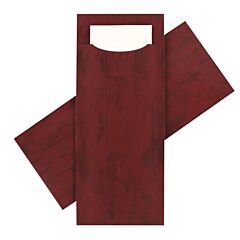 Bestekpochettes Bordeaux Wit Servet 85X202mm