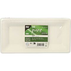 Papstar Bord Suikerriet Pure Hoekig 13X26 Cm Wit Pfas