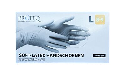 Proteq Handschoen Latex Wit L