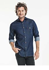 Chaud Devant Shirt Blue Denim Stretch Xxl