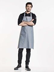 Chaud Devant Bib Apron Bujutsu Grey W75-L90 Cm