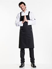 Chaud Devant Bib Apron Cross Black W85 X L100