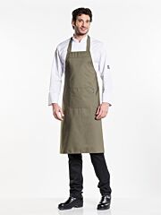 Chaud Devant Bib Apron Dark Olive W75 X L100