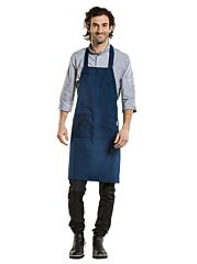 Chaud Devant Bib Apron Nordic Blue W70 X L85