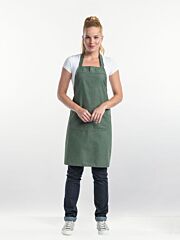 Chaud Devant Schort Bib Apron Base Moss Green W70-L85