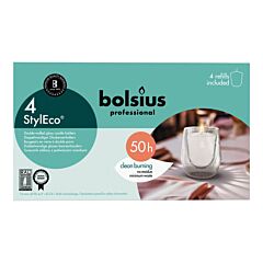 Bolsius Professional Styl Eco Glass Holder Transp. - Refil Incl.