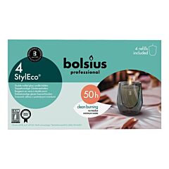 Bolsius Professional Styl Eco Glass Holder Grijs - Refil Incl.