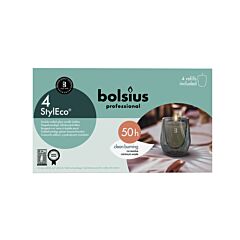 Bolsius Professional Styl Eco Glass Holder Grijs Refil Incl 2X 4St