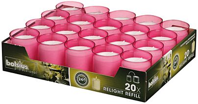 Bolsius Professional Relight Vulling 64/52 24 Branduren Fuchsia